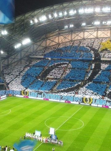 Dans les tribunes du stade vélodrome à Marseille